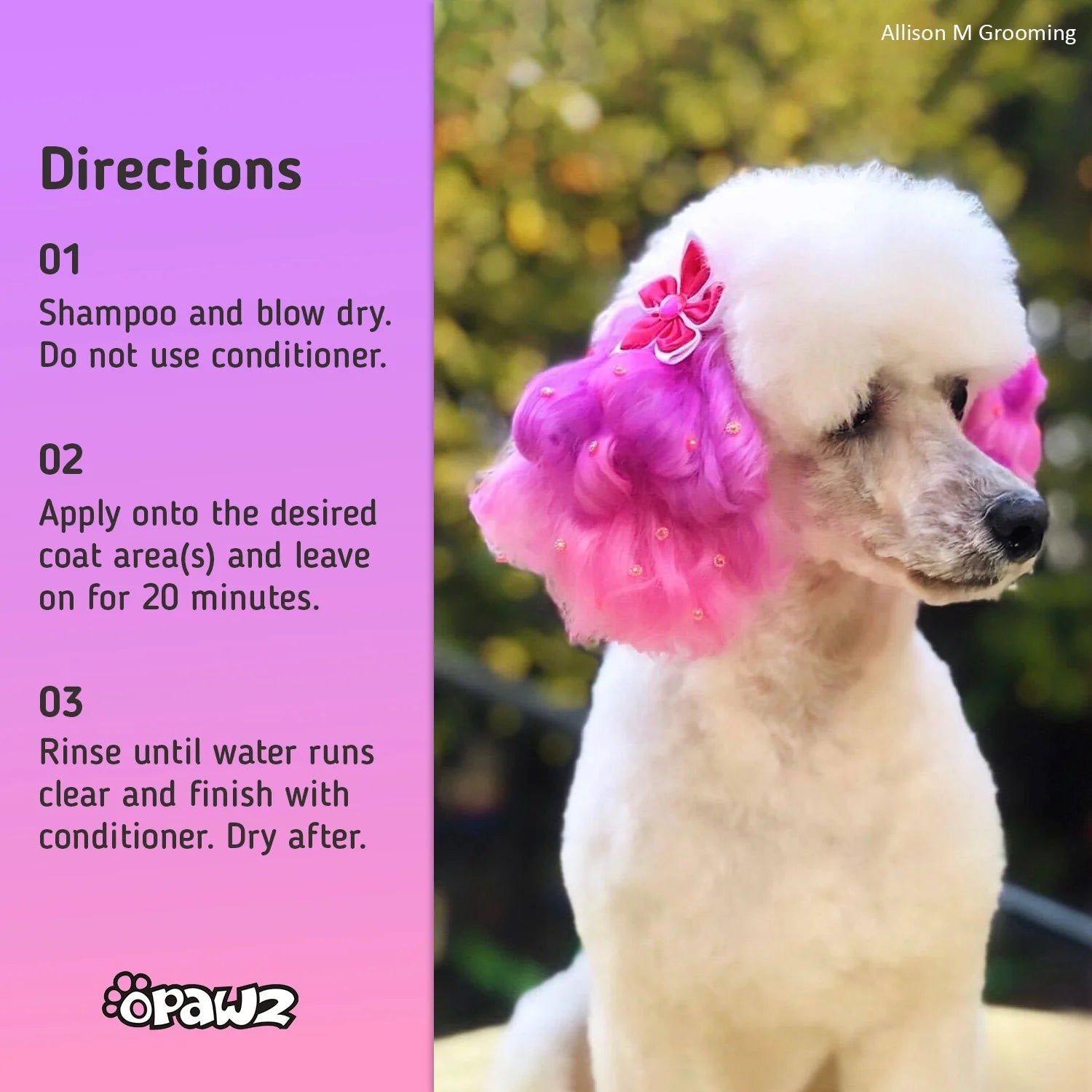 Semi-Permanent Dog Hair Dye, Non-Toxic Pet Hair Dye for Dogs, Cats and All Pets Can Be Bathed (Hawaii Blue)