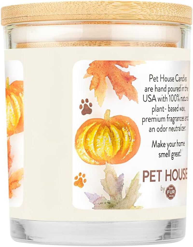 Pet House Fall Candles, Long Lasting, Clean Burning, Soy Wax Scented Candles for Pet Odor, Pumpkin Spice