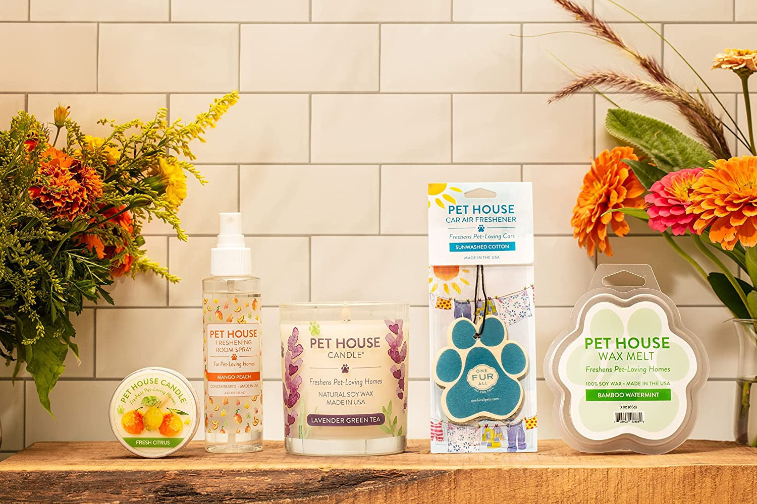 Pet House Fall Candles, Long Lasting, Clean Burning, Soy Wax Scented Candles for Pet Odor, Pumpkin Spice