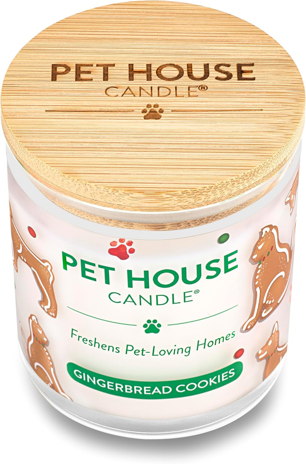 Pet House Christmas Candles, Long Lasting, Clean Burning, Soy Wax Scented Pet Odor Candles, Gingerbread Cookies