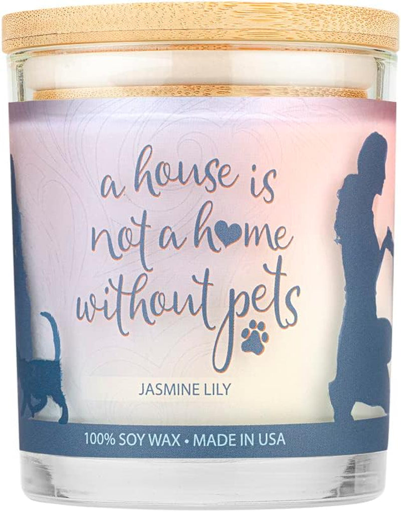 Pet House Sentiments Candle - Jasmine Lilly - Gift for Pet Lover - Pet Odor Eliminator Candle - Plant-Based Wax Candles - Non-Toxic - Pet-Friendly
