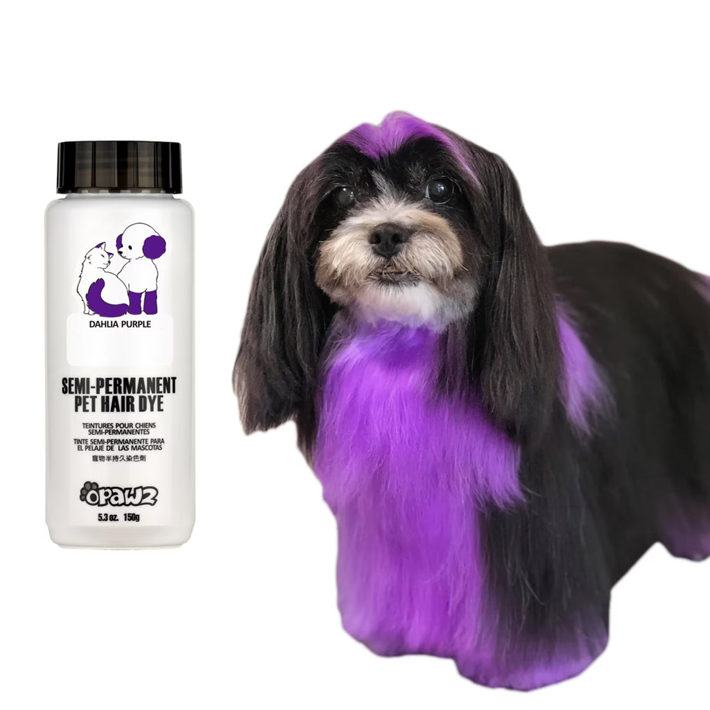 Semi-Permanent Dog Hair Dye, Non-Toxic Pet Hair Dye for Dogs, Cats and All Pets Can Be Bathed (Dahlia Purple)