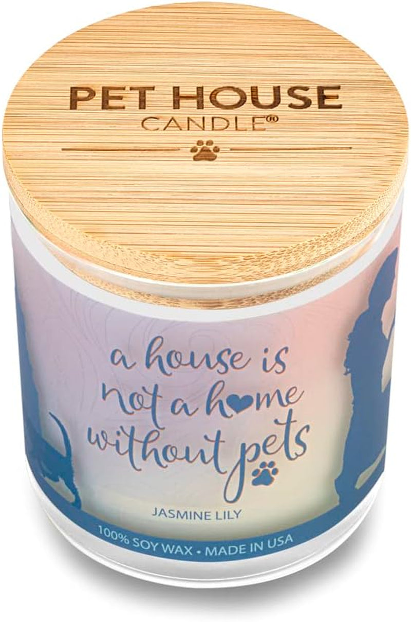 Pet House Sentiments Candle - Jasmine Lilly - Gift for Pet Lover - Pet Odor Eliminator Candle - Plant-Based Wax Candles - Non-Toxic - Pet-Friendly