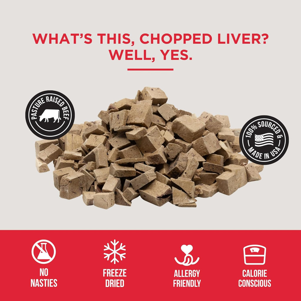Beef Liver Dog Treats - the Only Freeze Dried Beef Liver Dogs Need - Grain-Free Beef Bites, Dog Treats for Small and Large Dogs (8 Oz.)