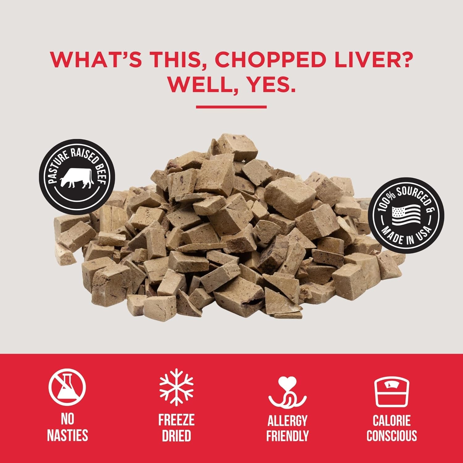 Beef Liver Dog Treats - the Only Freeze Dried Beef Liver Dogs Need - Grain-Free Beef Bites, Dog Treats for Small and Large Dogs (8 Oz.)