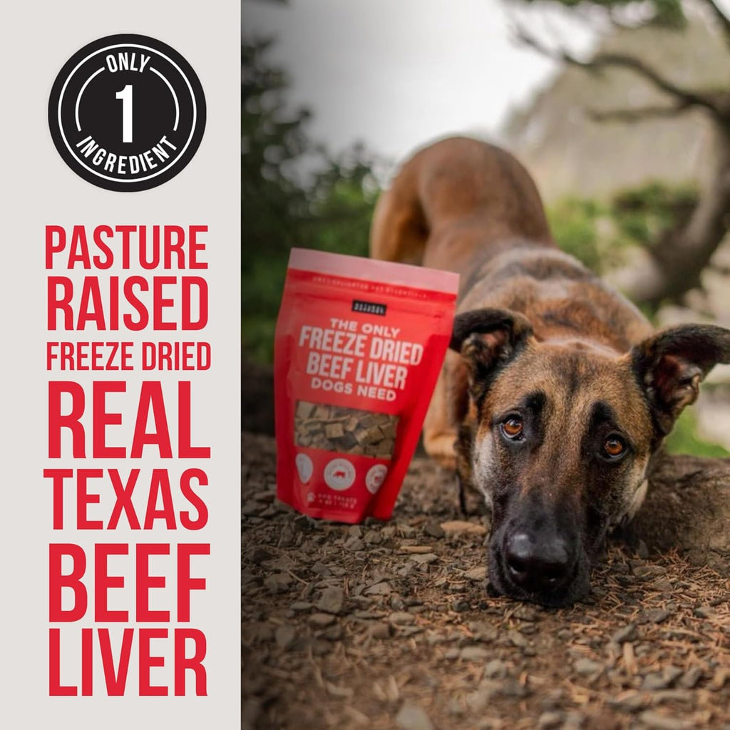 Beef Liver Dog Treats - the Only Freeze Dried Beef Liver Dogs Need - Grain-Free Beef Bites, Dog Treats for Small and Large Dogs (8 Oz.)