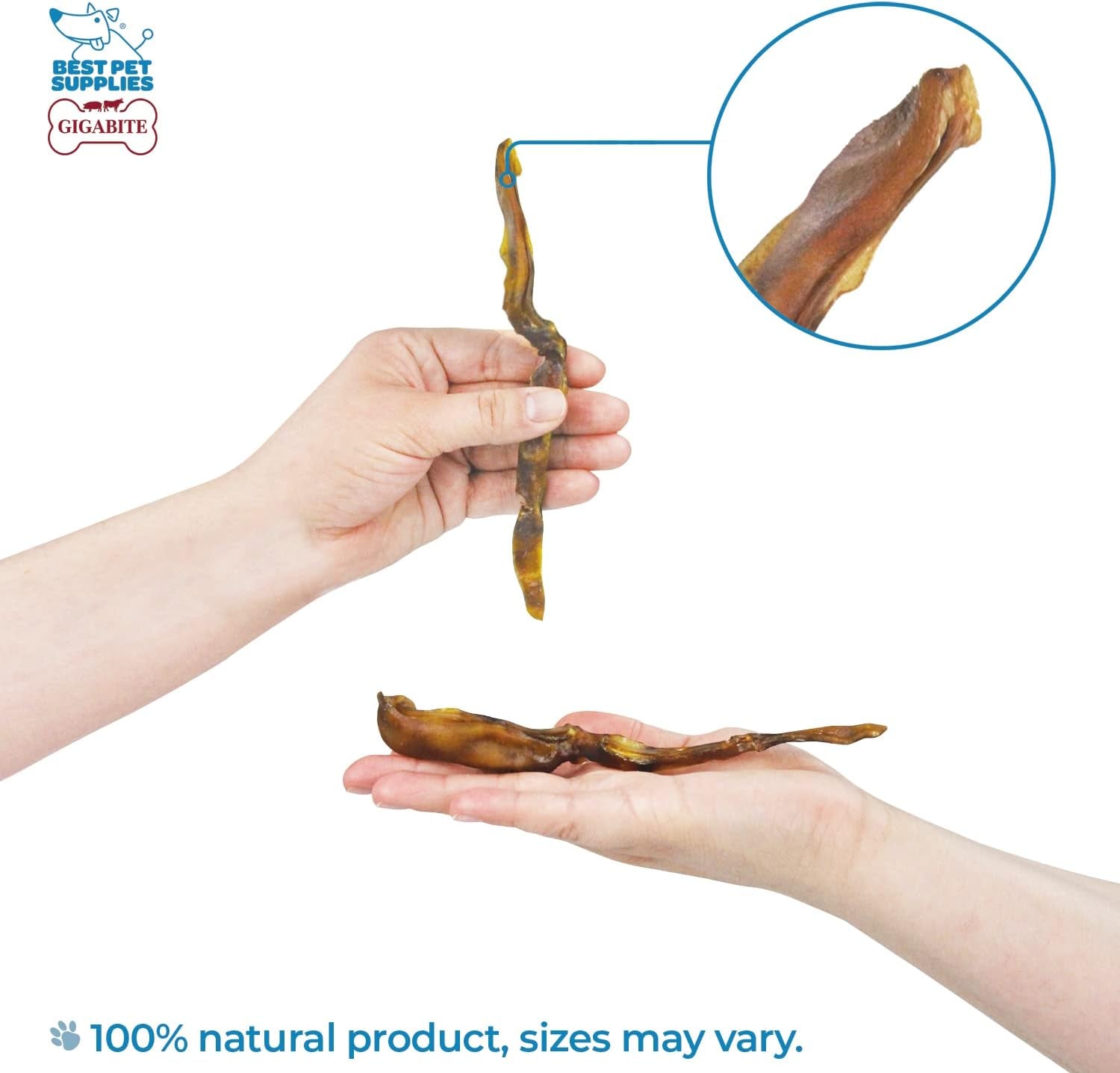 Gigabite Roasted Pig Ears for Dogs - Natural Dog Chews, Roasted Pigs Ears, Safe for Puppies and Aggressive Chewers, Cleans Teeth and Gums - Slivers, 2.2 Pounds