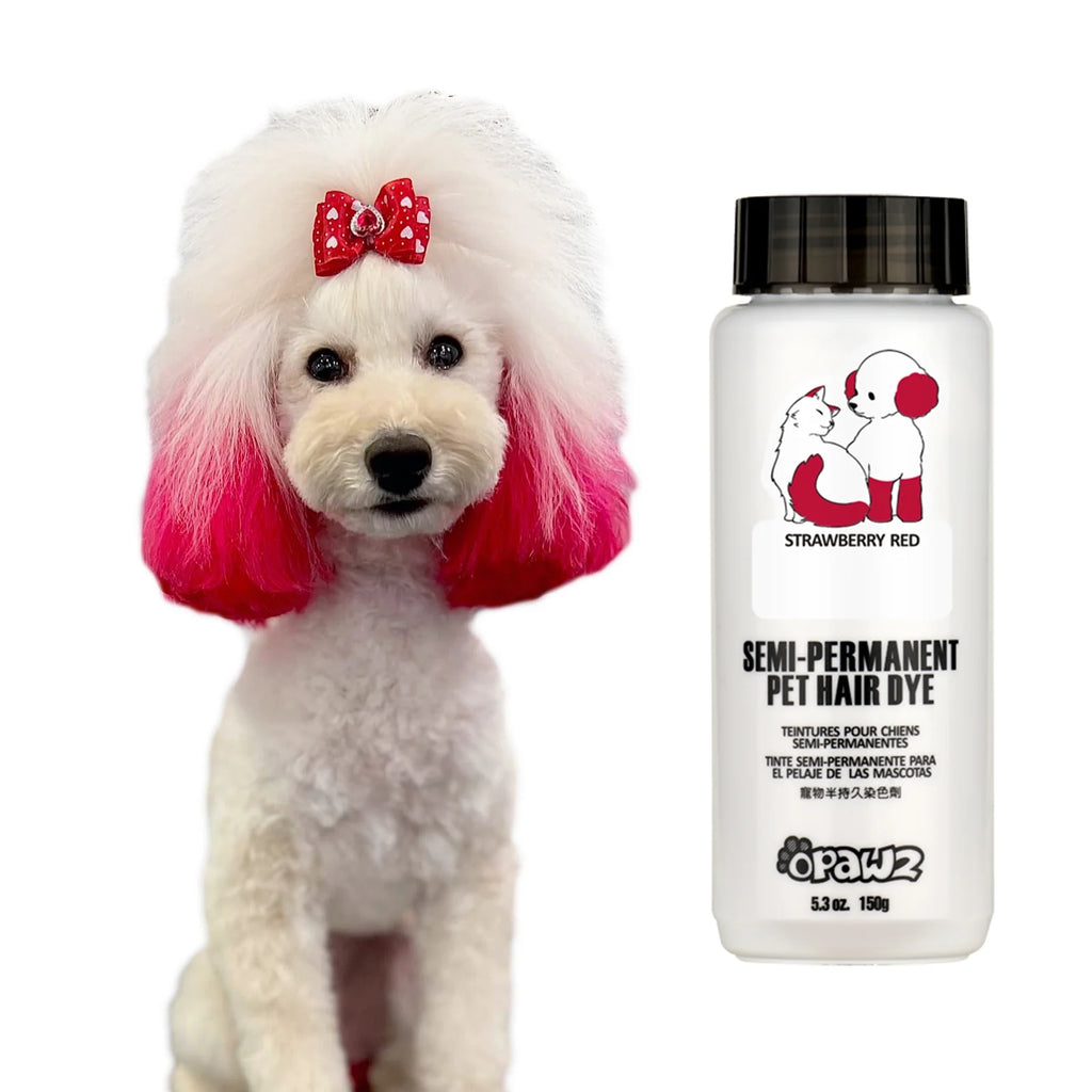 Semi-Permanent Dog Hair Dye, Non-Toxic Pet Hair Dye for Dogs, Cats and All Pets Can Be Bathed (Strawberry Red)