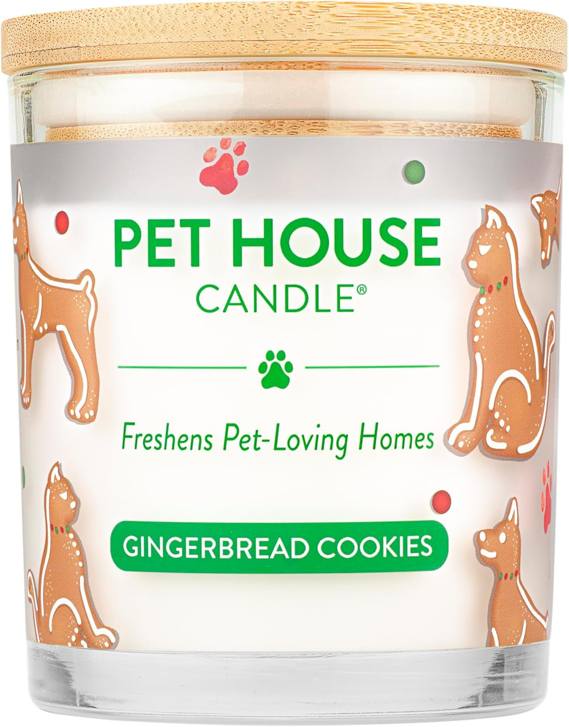 Pet House Christmas Candles, Long Lasting, Clean Burning, Soy Wax Scented Pet Odor Candles, Gingerbread Cookies